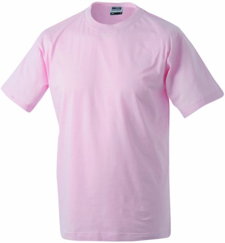 James & Nicholson Herren Kurzarm T-Shirt Round - T - Heavy ÜG, Gr. XXXX-Large, Rosa von James & Nicholson