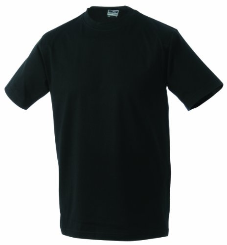 James & Nicholson Herren Kurzarm T-Shirt Round - T - Heavy ÜG, Gr. XXXX-Large, Schwarz von James & Nicholson