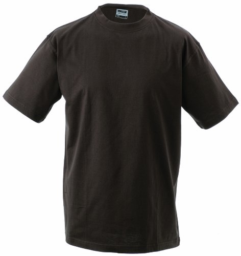 James & Nicholson Herren Kurzarm T-Shirt Round - T - Heavy ÜG, Gr. XXXXX-Large, Braun von James & Nicholson