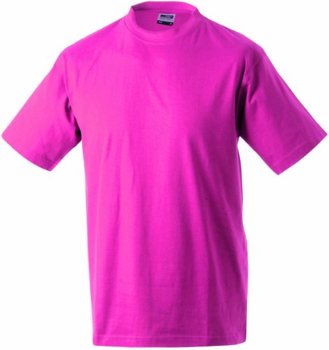 James & Nicholson Herren Kurzarm T-Shirt Round - T - Heavy ÜG, Gr. XXXXX-Large, Rosa von James & Nicholson