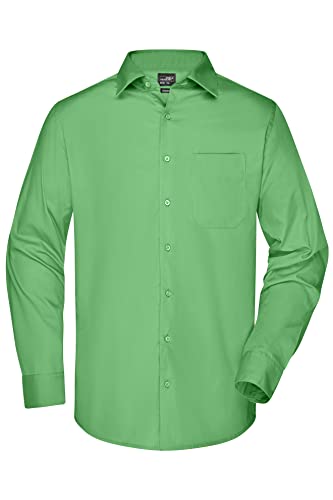 James & Nicholson Herren Langarm Business Hemd - Klassisches Herrenhemd in 11 Farben | Farbe: Lime-Green | Grösse: 5XL von James & Nicholson