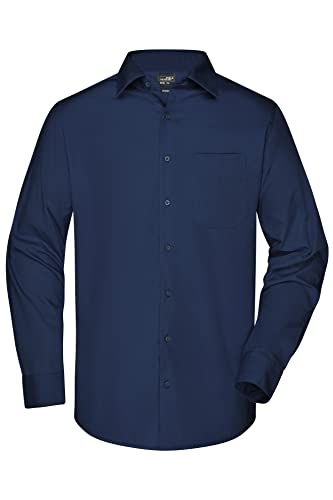 James & Nicholson Herren Langarm Business Hemd - Klassisches Herrenhemd in 11 Farben | Farbe: navy | Grösse: 4XL von James & Nicholson