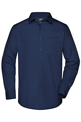 James & Nicholson Herren Langarm Business Hemd - Klassisches Herrenhemd in 11 Farben | Farbe: Navy | Grösse: XXL von James & Nicholson