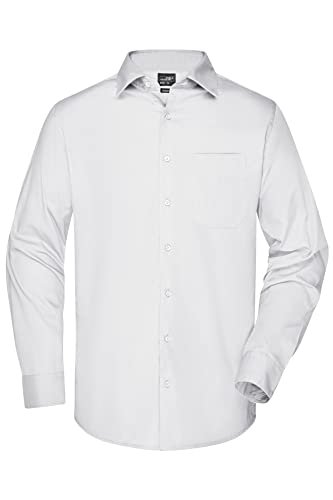 James & Nicholson Herren Langarm Business Hemd - Klassisches Herrenhemd in 11 Farben | Farbe: White | Grösse: 4XL von James & Nicholson