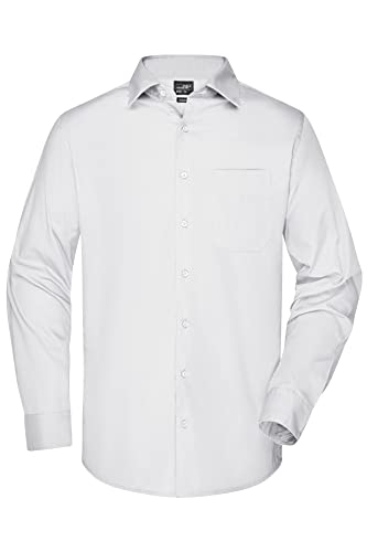 James & Nicholson Herren Langarm Business Hemd - Klassisches Herrenhemd in 11 Farben | Farbe: White | Grösse: 5XL von James & Nicholson