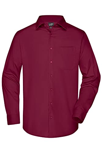 James & Nicholson Herren Langarm Business Hemd - Klassisches Herrenhemd in 11 Farben | Farbe: Wine | Grösse: 4XL von James & Nicholson