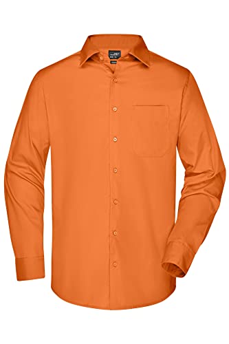 James & Nicholson Herren Langarm Business Hemd - Klassisches Herrenhemd in 11 Farben | Farbe: orange | Grösse: 3XL von James & Nicholson