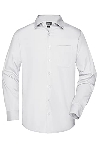 James & Nicholson Herren Langarm Business Hemd - Klassisches Herrenhemd in 11 Farben | Farbe: white | Grösse: 6XL von James & Nicholson