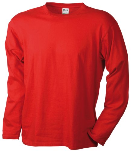 James & Nicholson Herren Langarmshirt Langarmshirt Medium rot (red) XX-Large von James & Nicholson