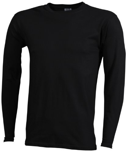 James & Nicholson Herren Langarmshirt Langarmshirt Medium schwarz (black) Medium von James & Nicholson