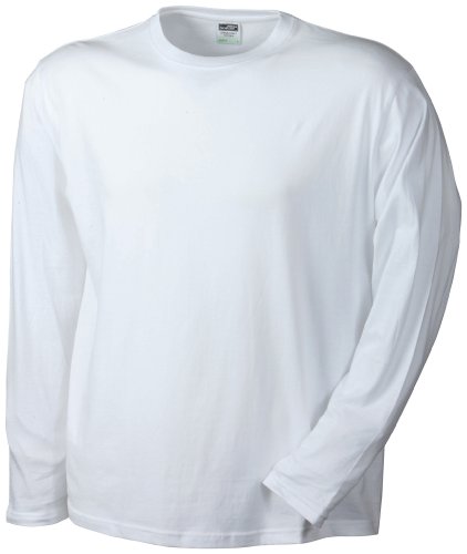 James & Nicholson Herren Langarmshirt Langarmshirt Medium weiß (white) Large von James & Nicholson