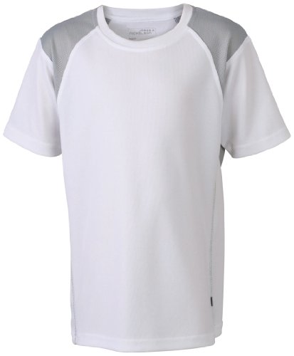 James & Nicholson Herren Lauf T-Shirt Running T weiß (white/silver) Medium von James & Nicholson