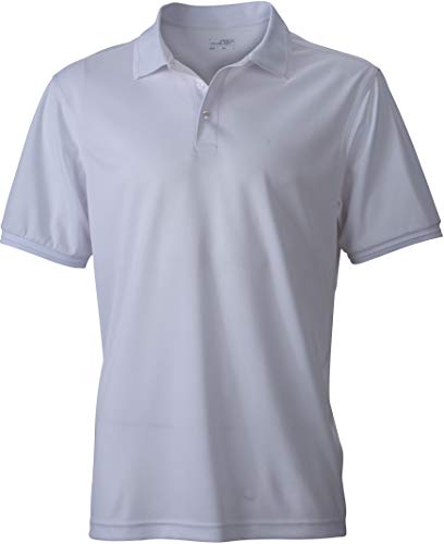 James & Nicholson Herren Men´s Active Polo Poloshirt, Weiß (White), Small von James & Nicholson