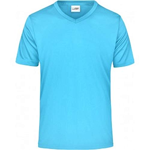 James & Nicholson Herren Men's Active-V T-Shirt, Blau (Pacific), X-Large von James & Nicholson