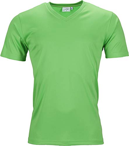 James & Nicholson Herren Men's Active-V T-Shirt, Grün (Lime-Green), X-Large von James & Nicholson