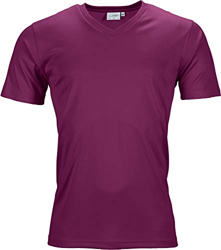 James & Nicholson Herren Men's Active-V T-Shirt, Rot (Purple), XX-Large von James & Nicholson