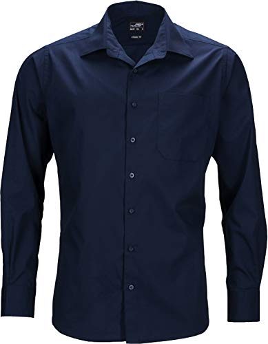 James & Nicholson Herren Men's Business Shirt Longsleeve Businesshemd, Blau (Navy), XXXXX-Large von James & Nicholson