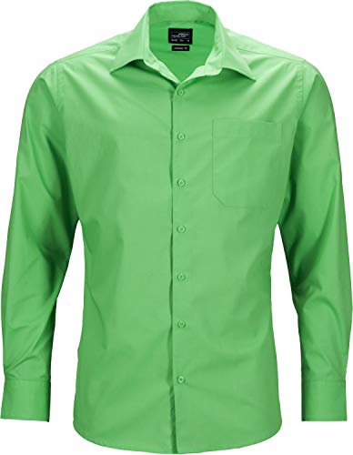 James & Nicholson Herren Men's Business Shirt Longsleeve Businesshemd, Grün (Lime-Green), Large von James & Nicholson