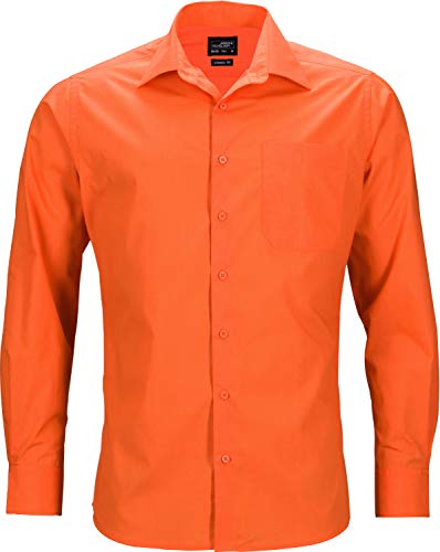 James & Nicholson Herren Men's Business Shirt Longsleeve Businesshemd, Orange (Orange), X-Large von James & Nicholson