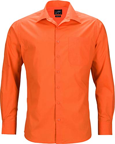 James & Nicholson Herren Men's Business Shirt Longsleeve Businesshemd, Orange (Orange), XXX-Large von James & Nicholson