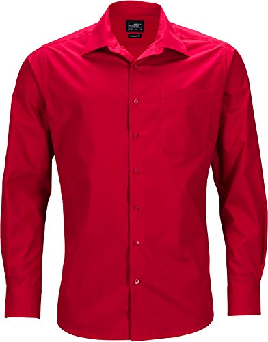 James & Nicholson Herren Men's Business Shirt Longsleeve Businesshemd, Rot (Red), XXXXX-Large von James & Nicholson