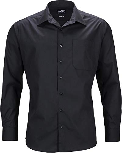 James & Nicholson Herren Men's Business Shirt Longsleeve Businesshemd, Schwarz (Black), XX-Large von James & Nicholson