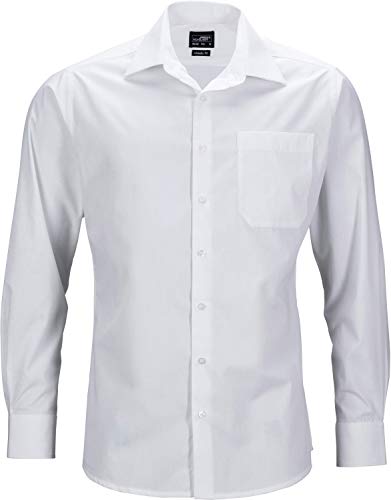 James & Nicholson Herren Men's Business Shirt Longsleeve Businesshemd, Weiß (White), X-Large von James & Nicholson