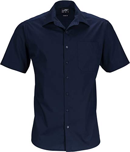 James & Nicholson Herren Men's Business Shirt Shortsleeve Businesshemd, Blau (Navy), X-Large von James & Nicholson