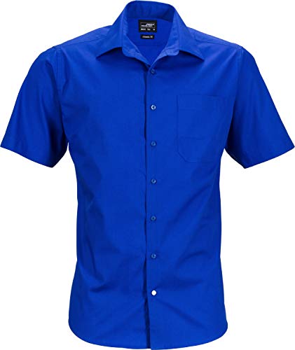 James & Nicholson Herren Men's Business Shirt Shortsleeve Businesshemd, Blau (Royal), Large von James & Nicholson