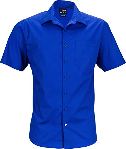 James & Nicholson Herren Men's Business Shirt Shortsleeve Businesshemd, Blau (Royal), X-Large von James & Nicholson