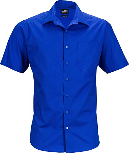 James & Nicholson Herren Men's Business Shirt Shortsleeve Businesshemd, Blau (Royal), XXX-Large von James & Nicholson