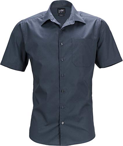 James & Nicholson Herren Men's Business Shirt Shortsleeve Businesshemd, Grau (Carbon), XXXX-Large von James & Nicholson