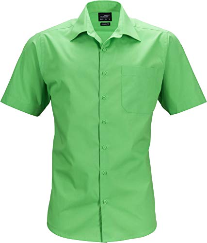 James & Nicholson Herren Men's Business Shirt Shortsleeve Businesshemd, Grün (Lime-Green), Small von James & Nicholson