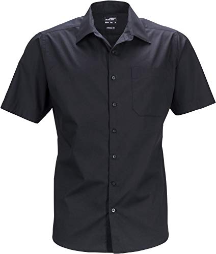 James & Nicholson Herren Men's Business Shirt Shortsleeve Businesshemd, Schwarz (Black), Medium von James & Nicholson