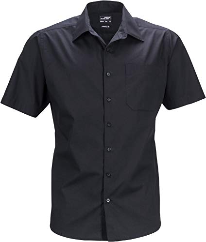 James & Nicholson Herren Men's Business Shirt Shortsleeve Businesshemd, Schwarz (Black), X-Large von James & Nicholson