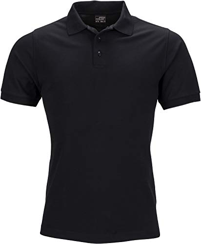 James & Nicholson Herren Men's Elastic Polo Piqué Poloshirt, Schwarz (Black), Small von James & Nicholson