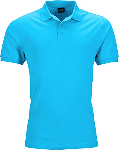 James & Nicholson Herren Men's Elastic Polo Piqué Poloshirt, Türkis (Turquoise), Large von James & Nicholson