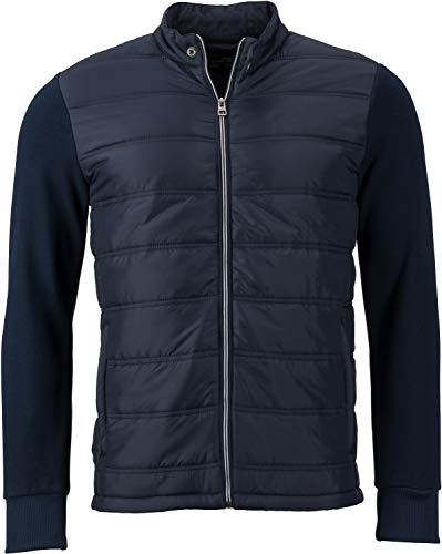 James & Nicholson Herren Men's Hybrid Sweat Jacket Jacke, Blau (Navy), Medium von James & Nicholson
