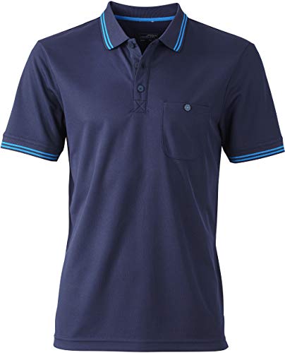 James & Nicholson Herren Men´s Polo Poloshirt, Blau (Navy/Aqua), Large von James & Nicholson