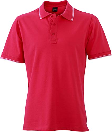 James & Nicholson Herren Men´s Polo Poloshirt, Rosa (Pink/White), XXX-Large von James & Nicholson