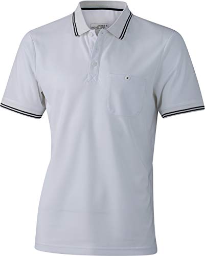 James & Nicholson Herren Men´s Polo Poloshirt, Weiß (White/Black), XXX-Large von James & Nicholson