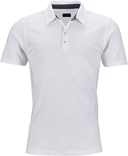 James & Nicholson Herren Men's Polo Poloshirt, Weiß (White/Navy-White), XXX-Large von James & Nicholson