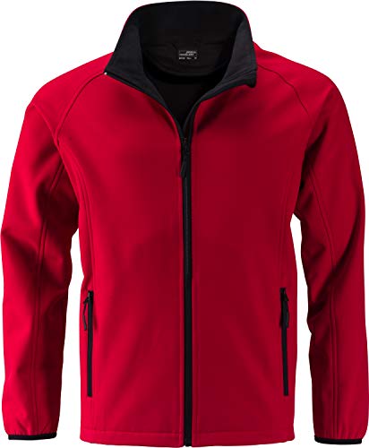 James & Nicholson Herren Men's Promo Softshell Jacket Jacke, Rot (Red/Black), Large von James & Nicholson