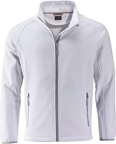 James & Nicholson Herren Men's Promo Softshell Jacket Jacke, Weiß (White), Small von James & Nicholson