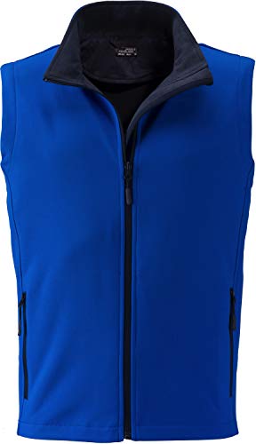 James & Nicholson Herren Men's Promo Softshell Vest Outdoor Weste, Blau (Nautic-Blue/Navy Nautic-Blue/Navy), X-Large von James & Nicholson