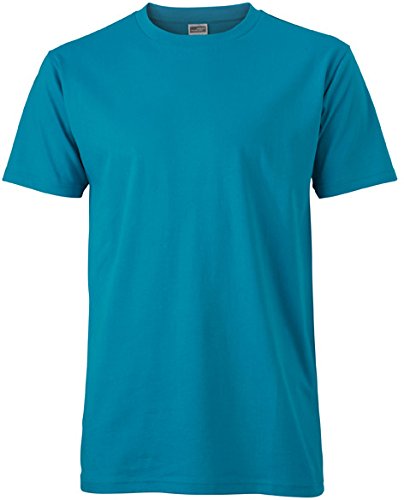 James & Nicholson Herren Men's Slim Fit-T T-Shirt, Blau (Caribbean-Blue), Medium von James & Nicholson