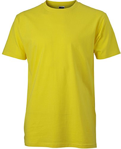 James & Nicholson Herren Men's Slim Fit-T T-Shirt, Gelb (Yellow), Medium von James & Nicholson