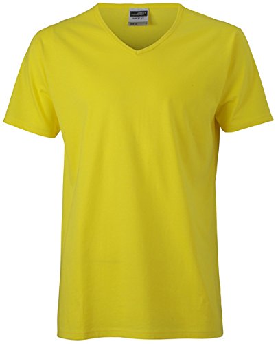 James & Nicholson Herren Men's Slim Fit V-T T-Shirt, Gelb (Yellow), X-Large von James & Nicholson