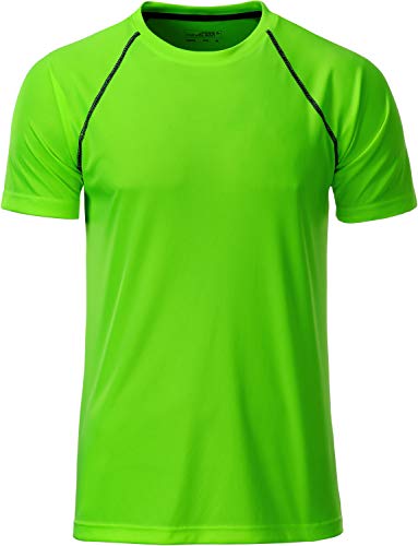 James & Nicholson Herren Men's Sport T-Shirt, Grün (Bright-Green/Black), Small von James & Nicholson