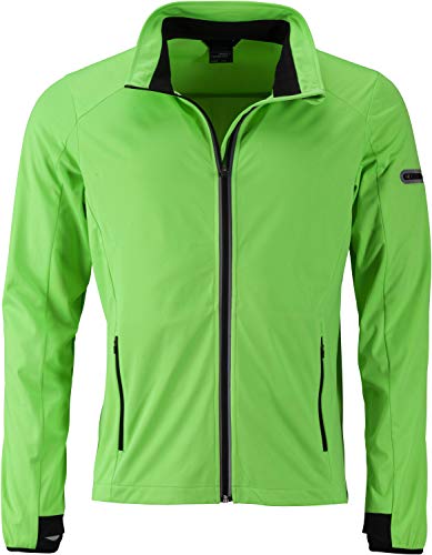 James & Nicholson Herren Men's Sports Softshell Jacket Jacke, Grün (Bright-Green/Black Bright-Green/Black), X-Large von James & Nicholson